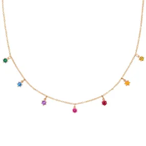 Rainbow Chakra Fringe Necklace