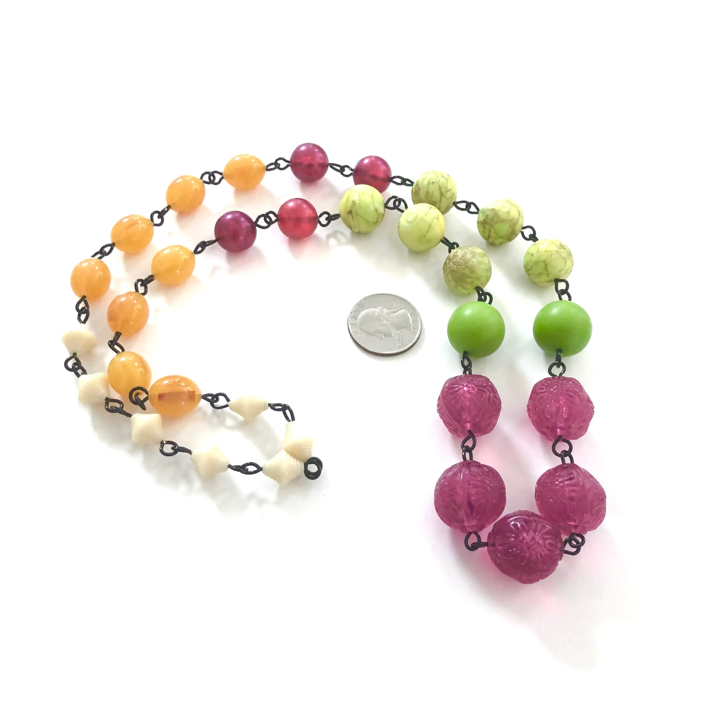 Raspberry & Citrus Lime Carmen Necklace