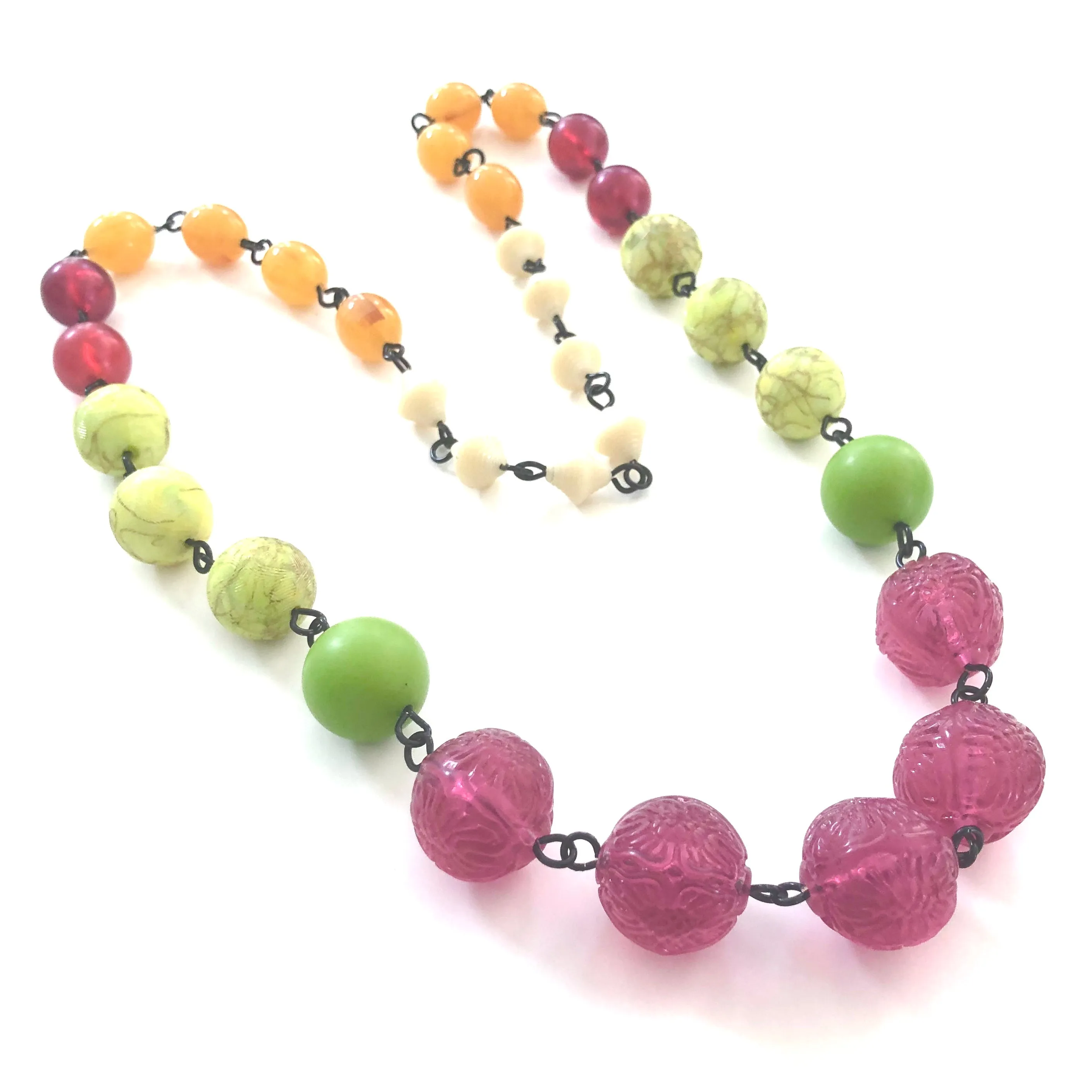 Raspberry & Citrus Lime Carmen Necklace