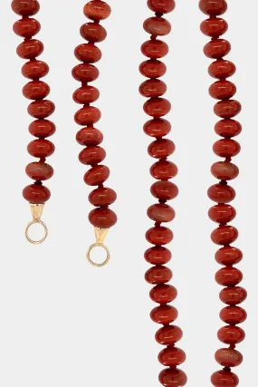 Red Jasper Strand, Yellow Gold Loops