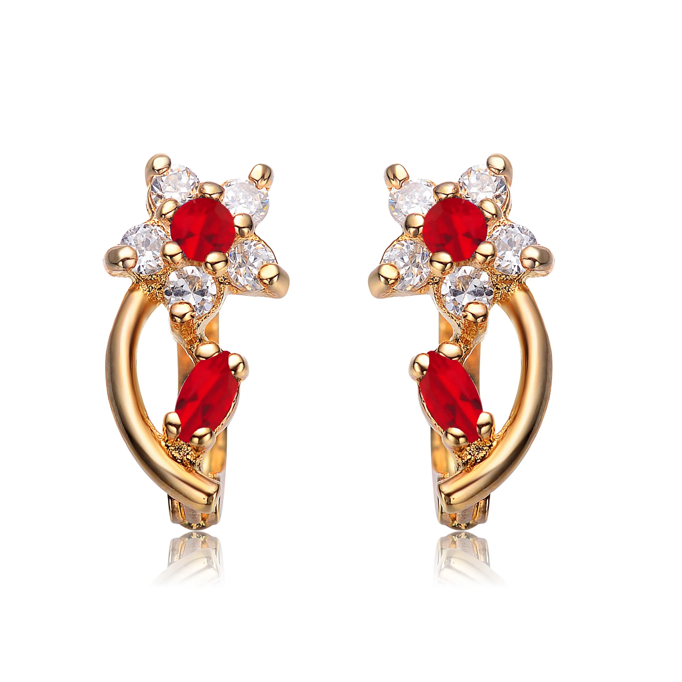 Red Lierre Huggie Earrings