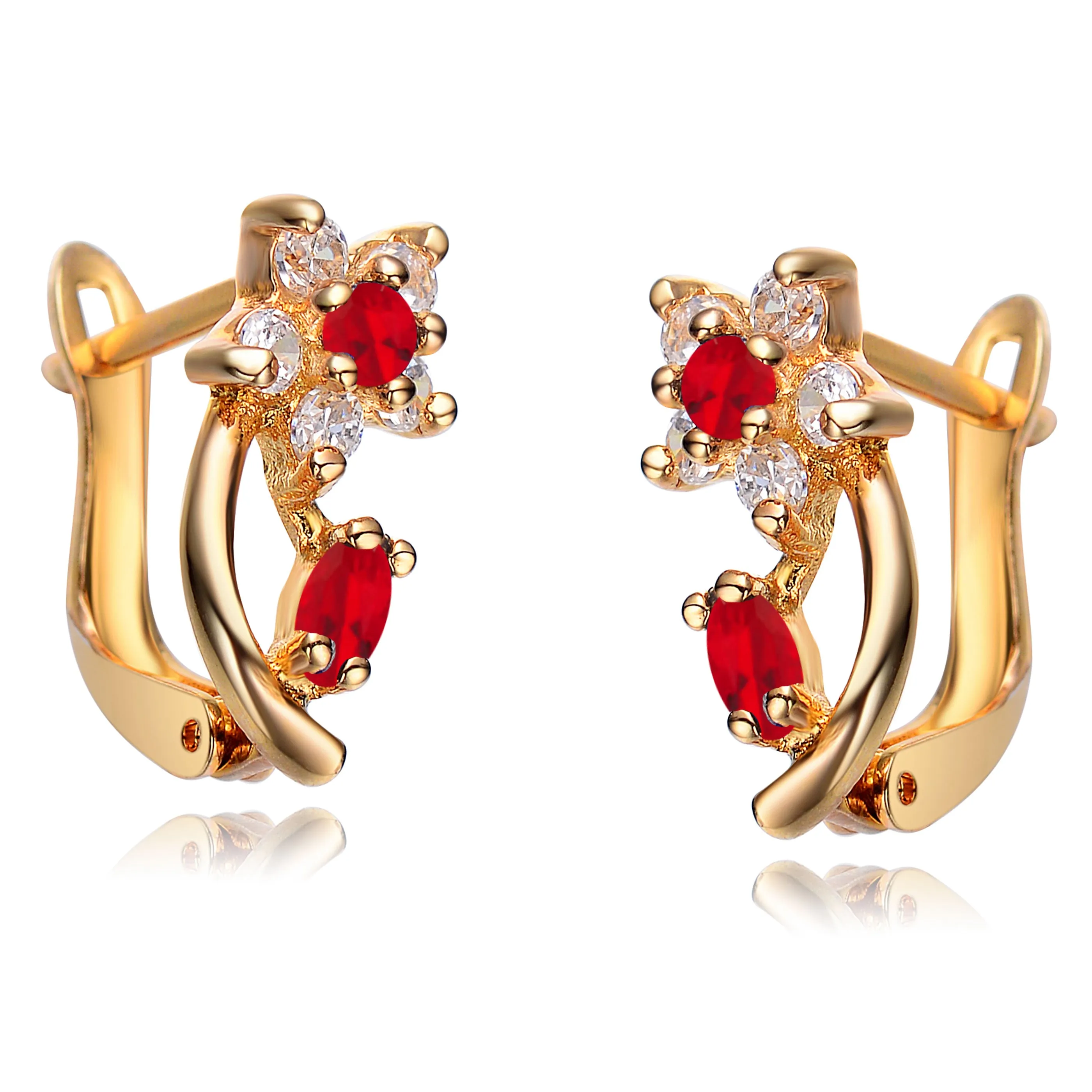 Red Lierre Huggie Earrings