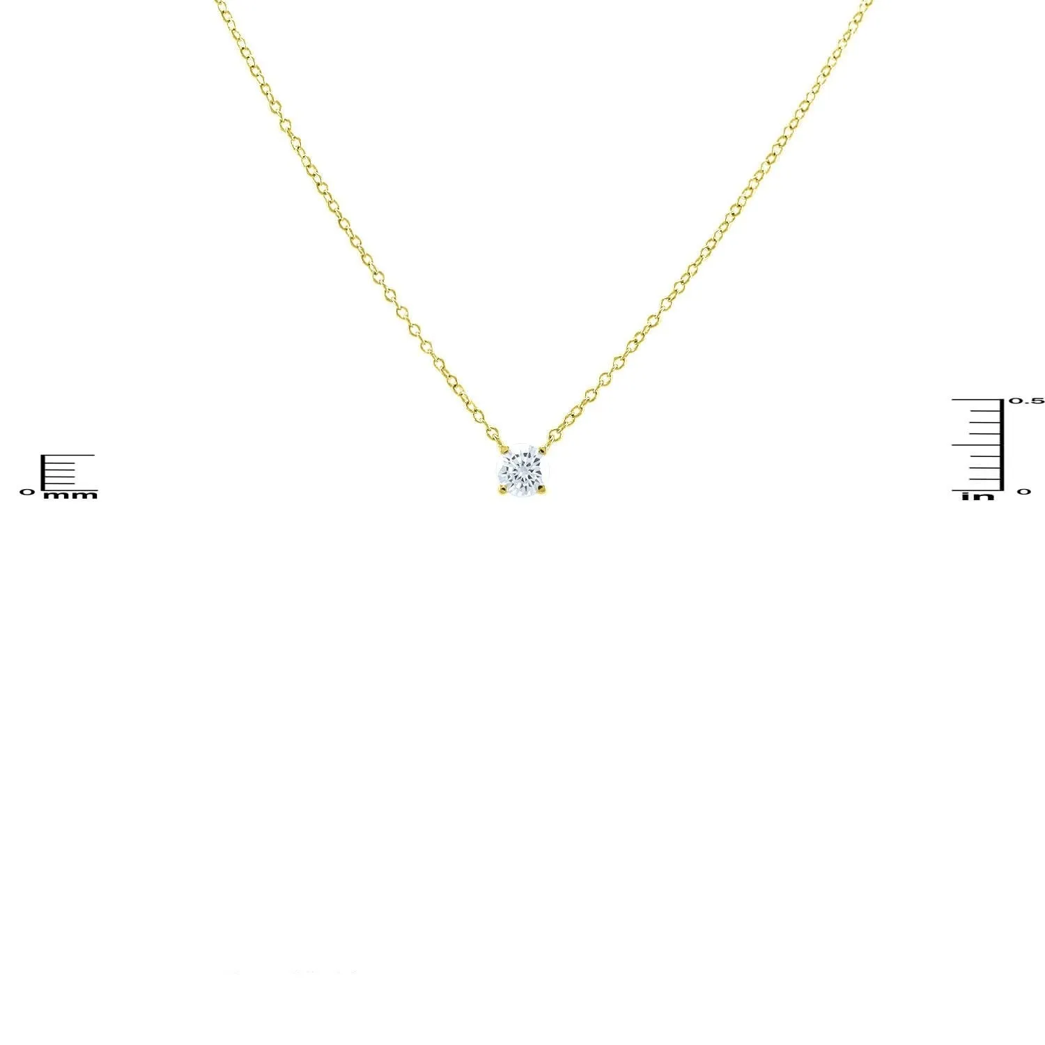 Ritz Round CZ Gold Pendant | 5mm