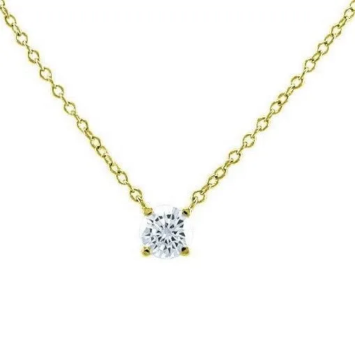 Ritz Round CZ Gold Pendant | 5mm