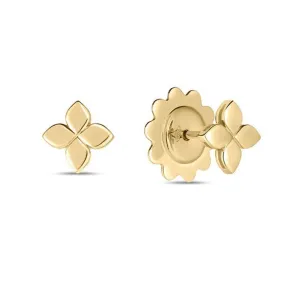 Roberto Coin Love in Verona Flower Stud Earrings in 18K Yellow Gold