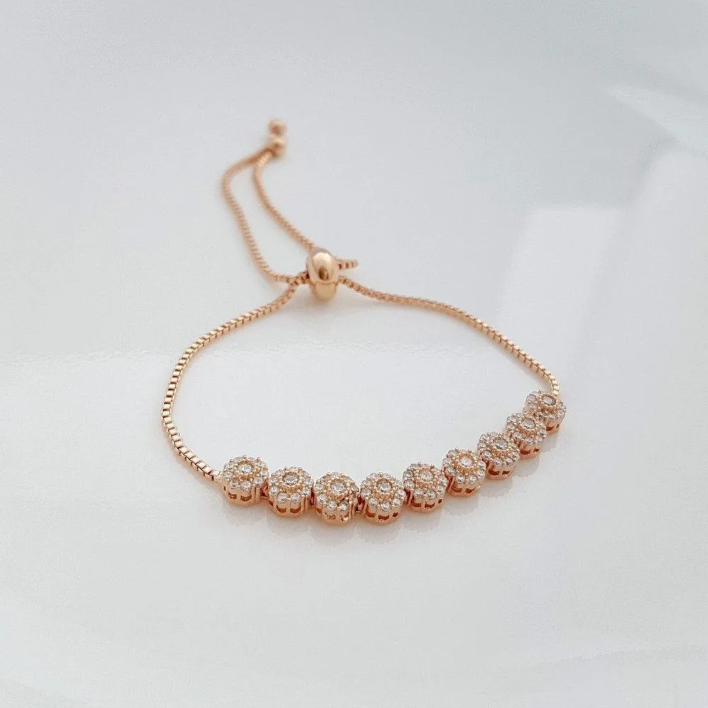 Rose Gold Bridal Bracelet, Bangle Bracelet, Wedding Jewelry, Gold, Crystal Bridal Bracelet, Adjustable Slide Bracelet, Reagan Bracelet