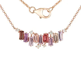 Rose Gold Multi Gemstone Necklace