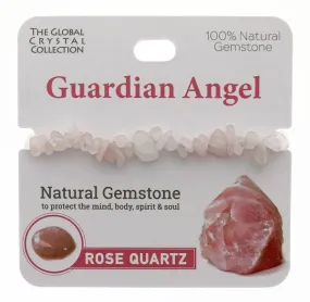 Rose Quartz- Natural Gemstone Bracelet - 'Guardian Angel'