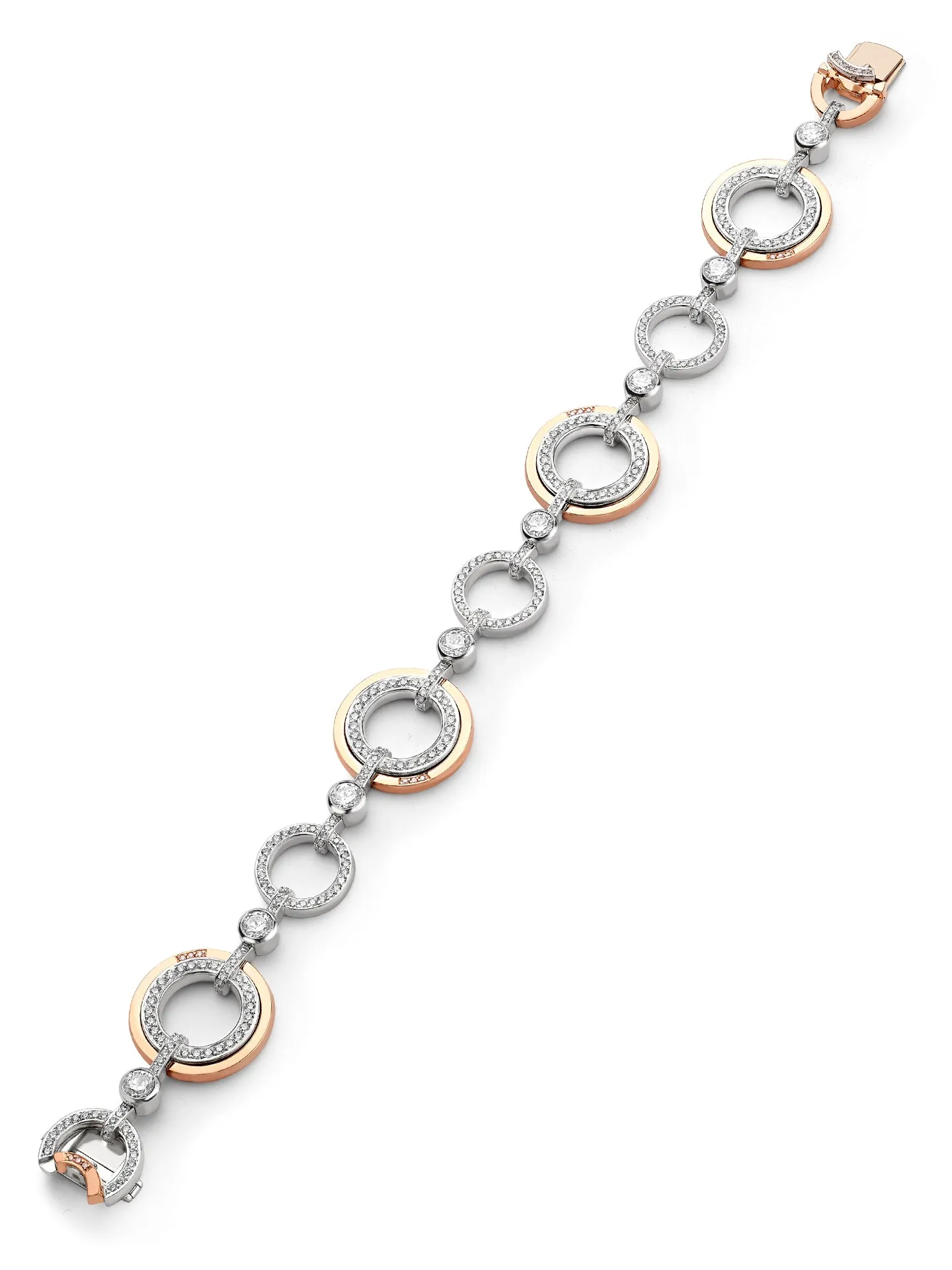 Roulette Pink Diamond Rose Gold and Platinum Bracelet