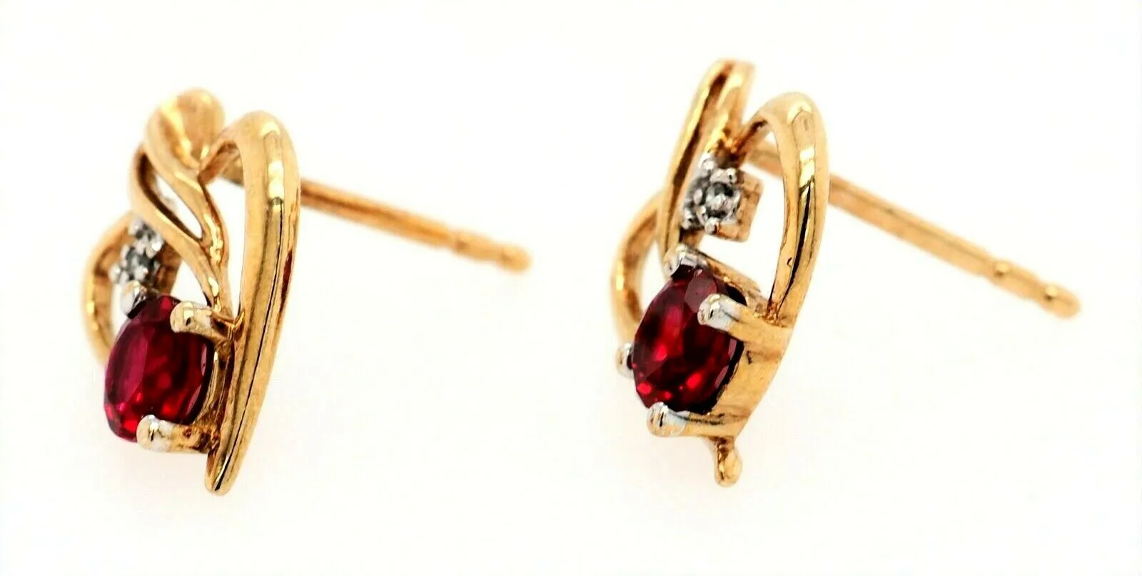 Ruby & Diamond Heart 9ct Yellow Gold