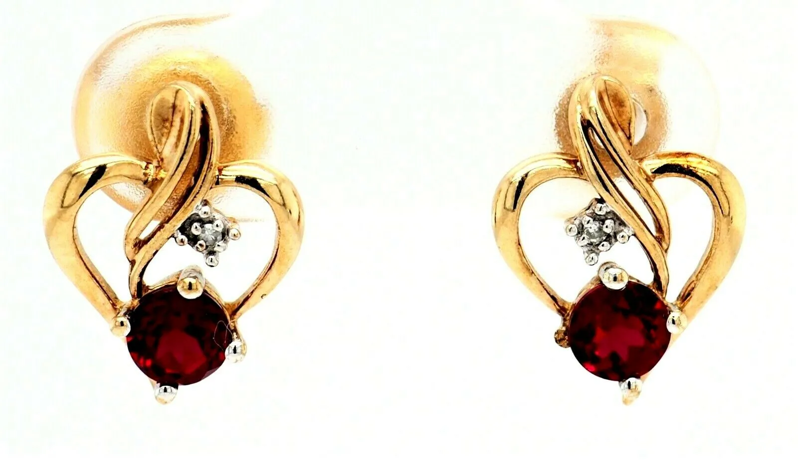 Ruby & Diamond Heart 9ct Yellow Gold