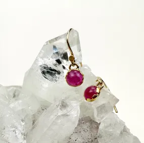 Ruby Cabochon Petal Earrings