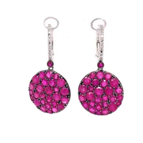 Ruby Disc Drop Earrings