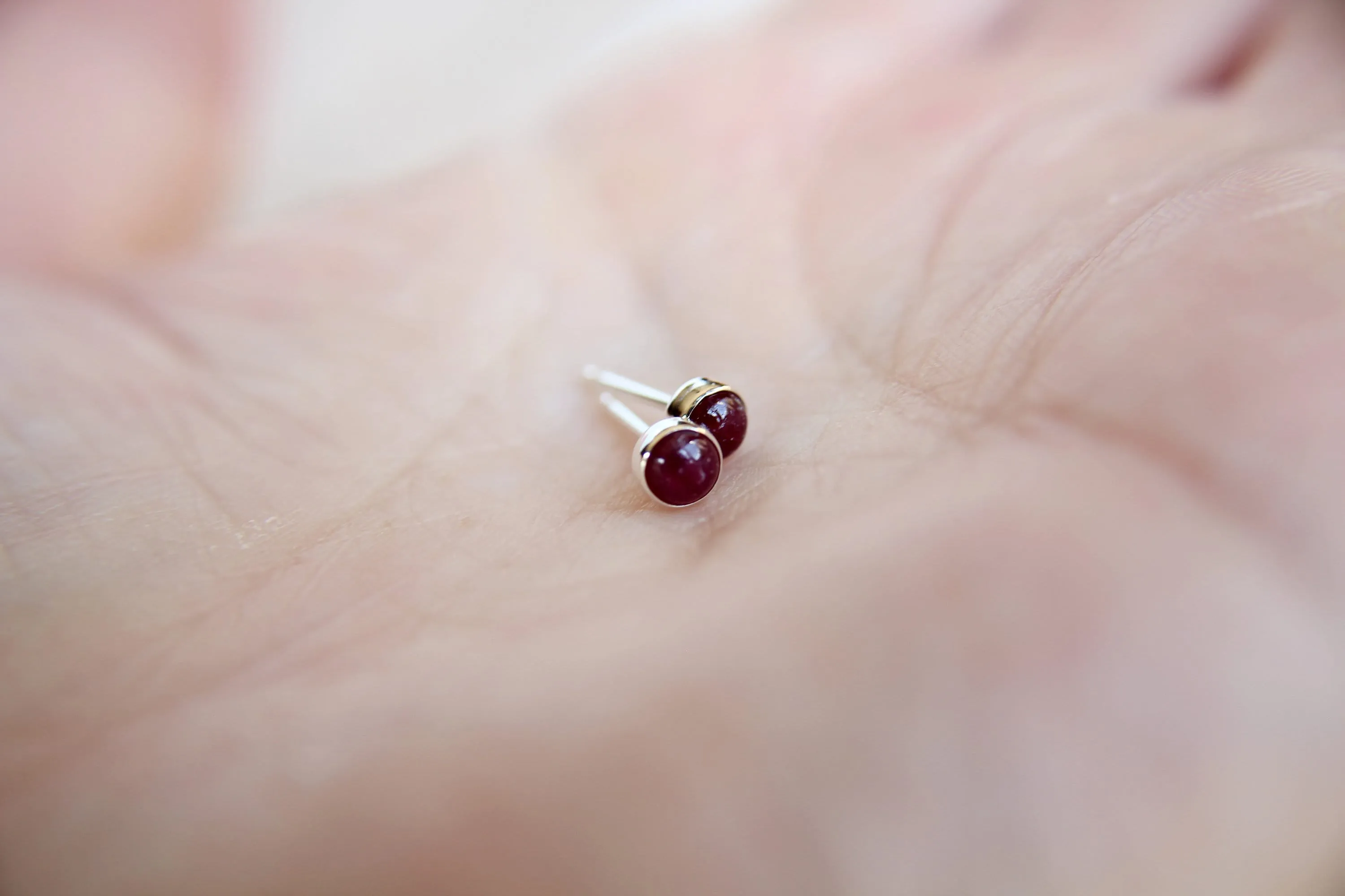 Ruby Earrings, Gemstone Earrings, Sterling Earrings, Post Earrings, Ruby Post Earrings, Small Earrings, Minimalist Earrings, Raw Ruby, Gift