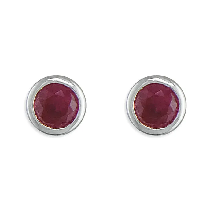 Ruby Red Stud Earrings