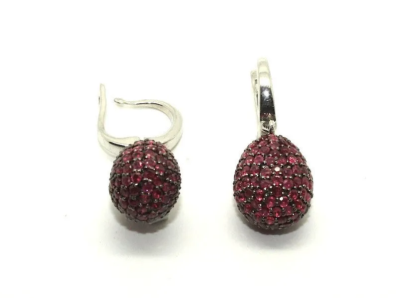 Ruby Studded Drop Earrings