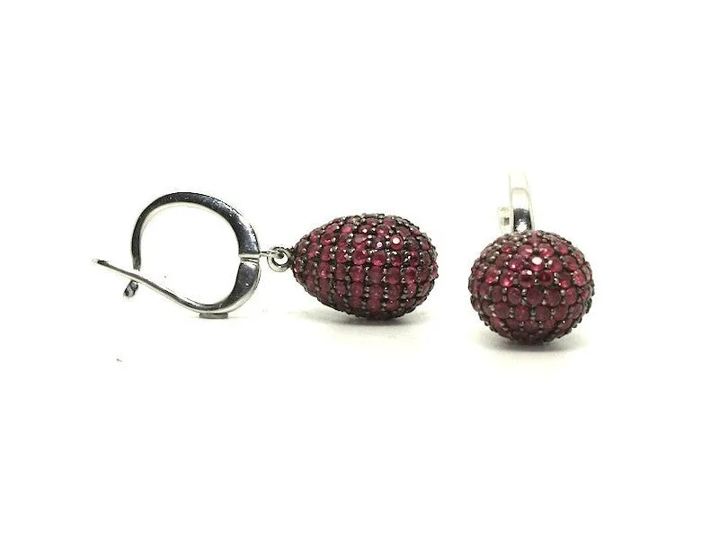 Ruby Studded Drop Earrings