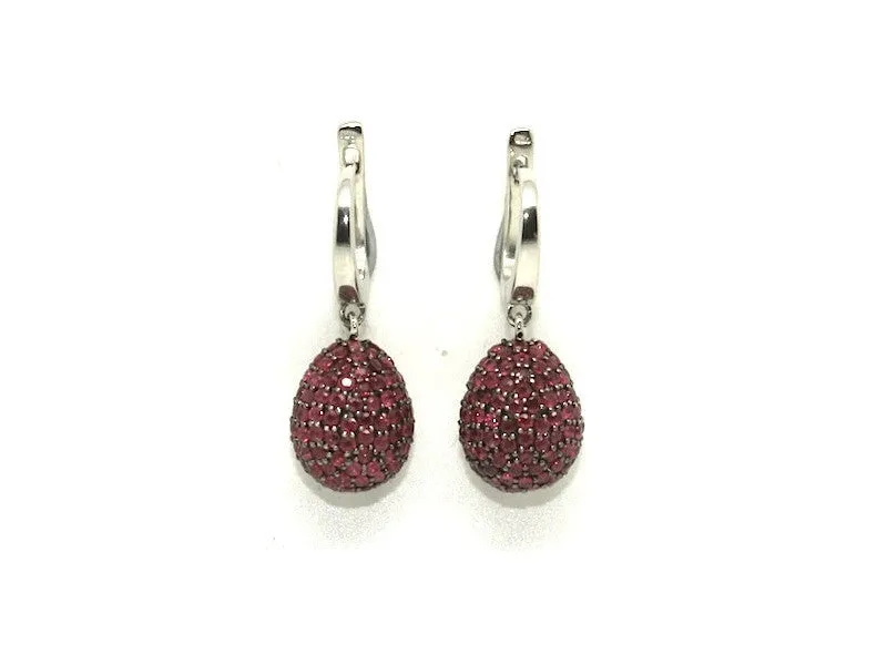 Ruby Studded Drop Earrings