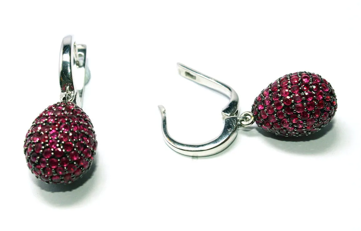 Ruby Studded Drop Earrings