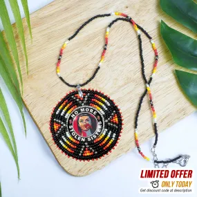 SALE 50% OFF - MMIW No More Stolen Sister Sunburst Handmade Beaded Wire Necklace Pendant For Women