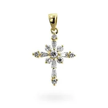 Sami CZ Snowflake Gold Plated Pendant