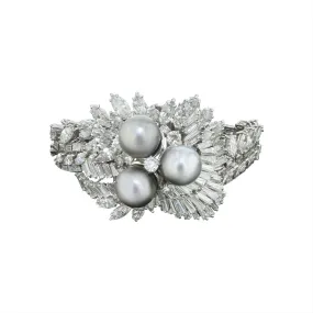 Seaman Schepps Pearl and Diamond Bracelet