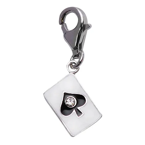 Silver Ace Card Charm