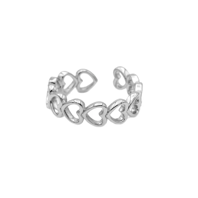 Silver Adjustable Heart Ring