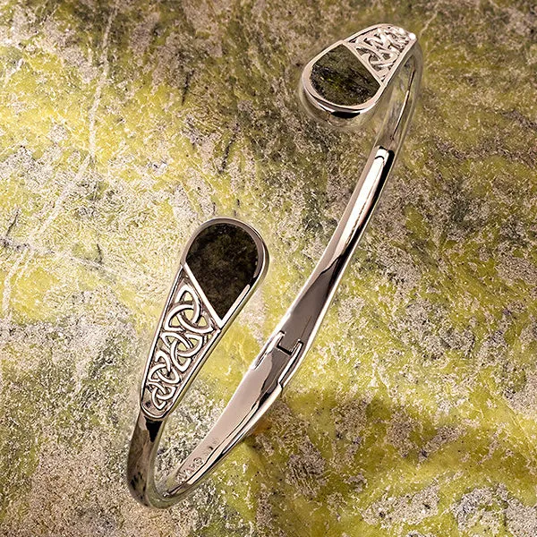 Silver & Marble Triquetra Bangle