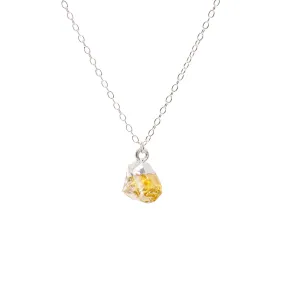 Silver Citrine Raw Crystal Necklace