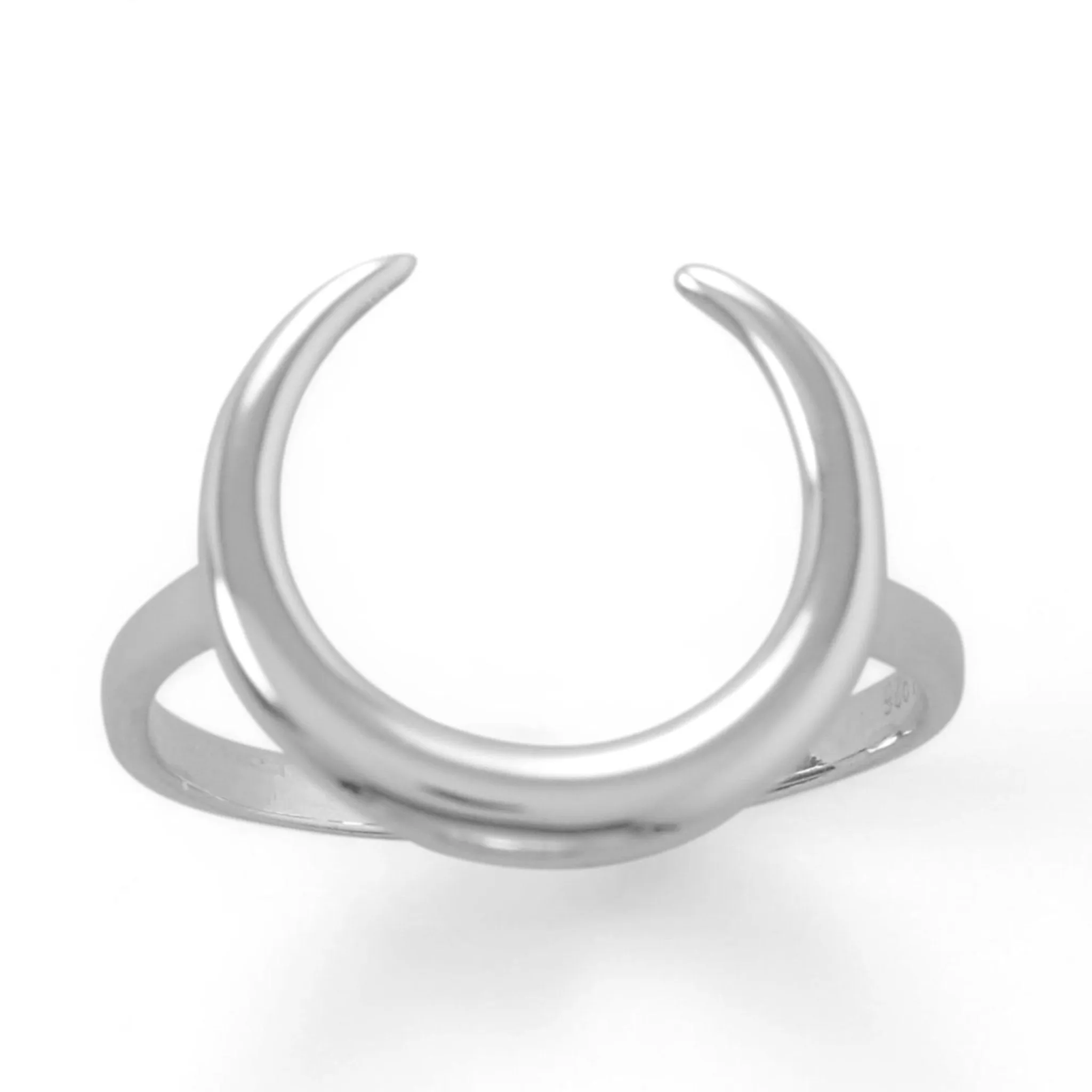 Silver Crescent Moon Ring