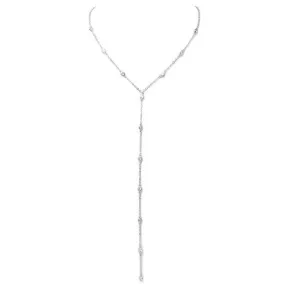 Silver Cubic Zirconia Y Shaped Necklace