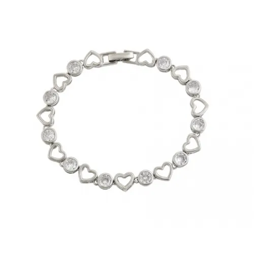 Silver Minimalist Heart Charm Bracelet