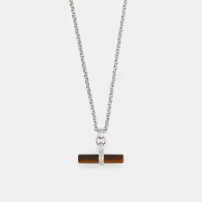 Silver Tigers Eye T-Bar Necklace