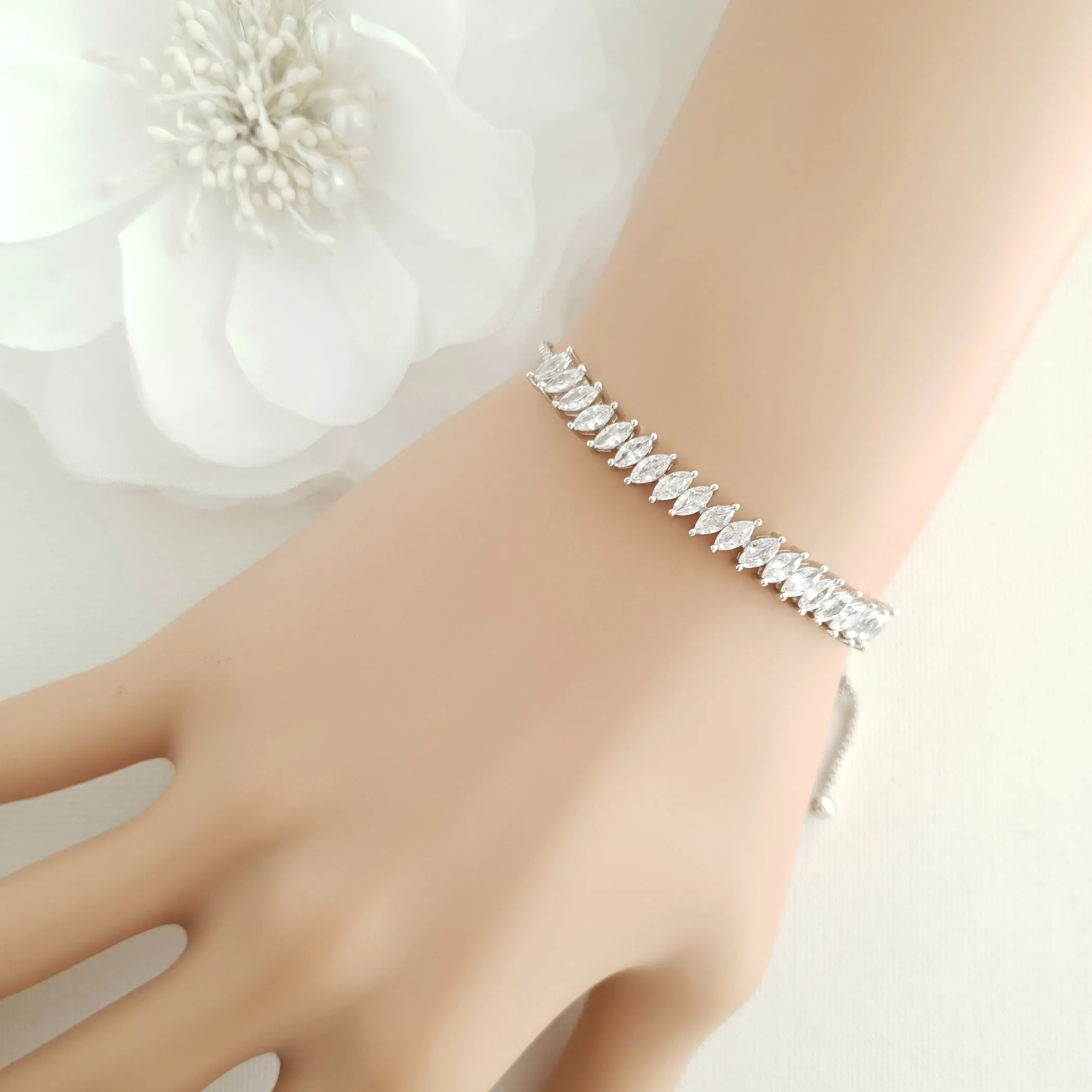 Simple Marquise Slider Bracelet- Katie