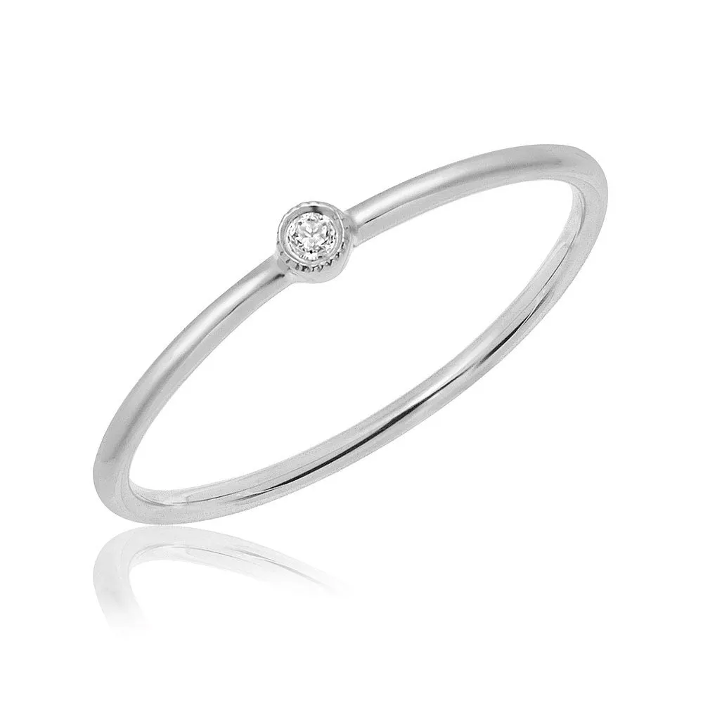 Single Petite Bezel Set Diamond Band