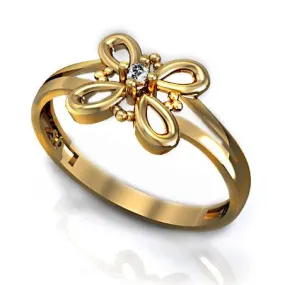 Small Diamond Ring Gold