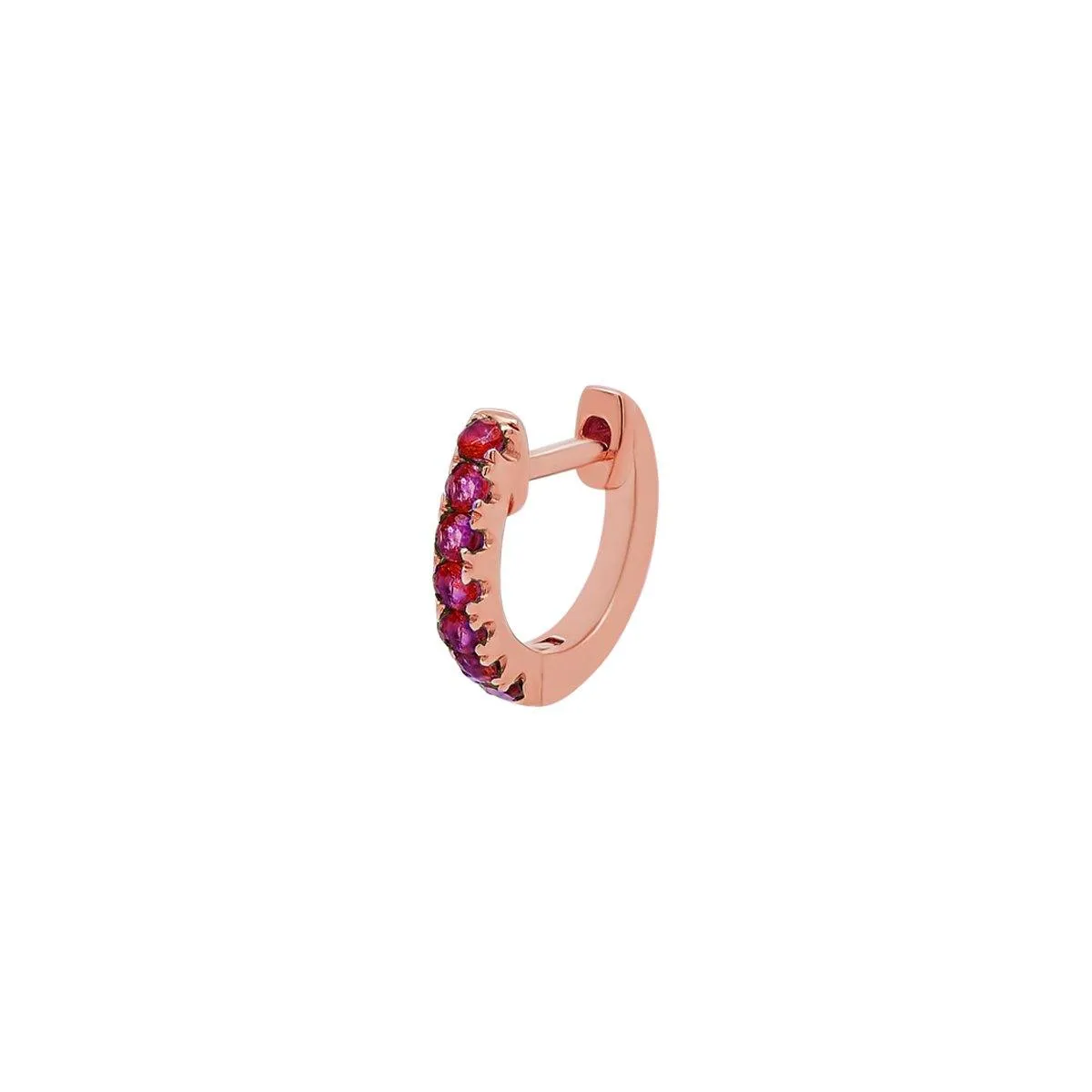 Small Ruby Huggie Hoop | .55GMS .10CT | Single