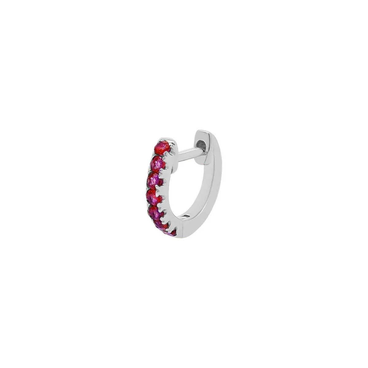 Small Ruby Huggie Hoop | .55GMS .10CT | Single