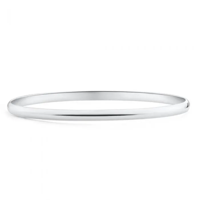 Solid Sterling Silver Plain Golf 65mm Bangle