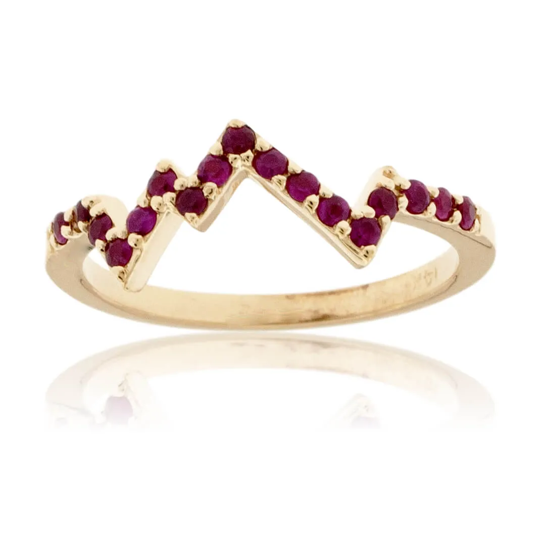 Stackable Mountain Colored Stone Ring