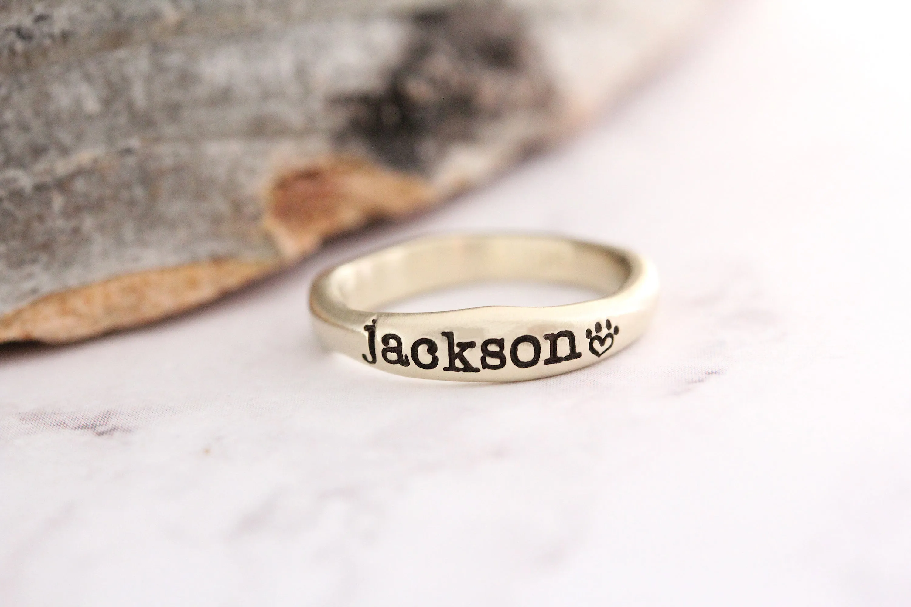 stackable name rings {10K yellow gold}