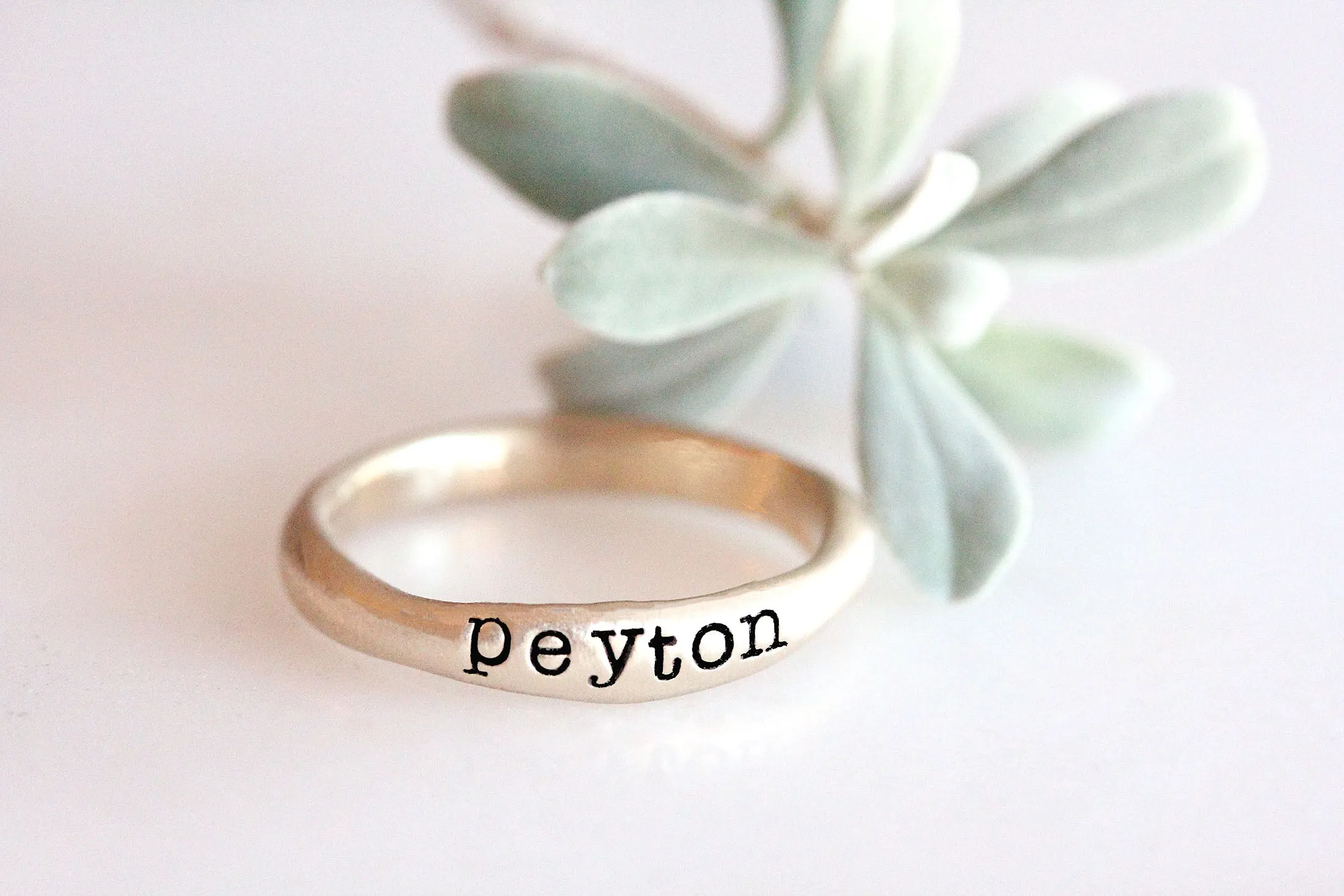 stackable name rings {10K yellow gold}