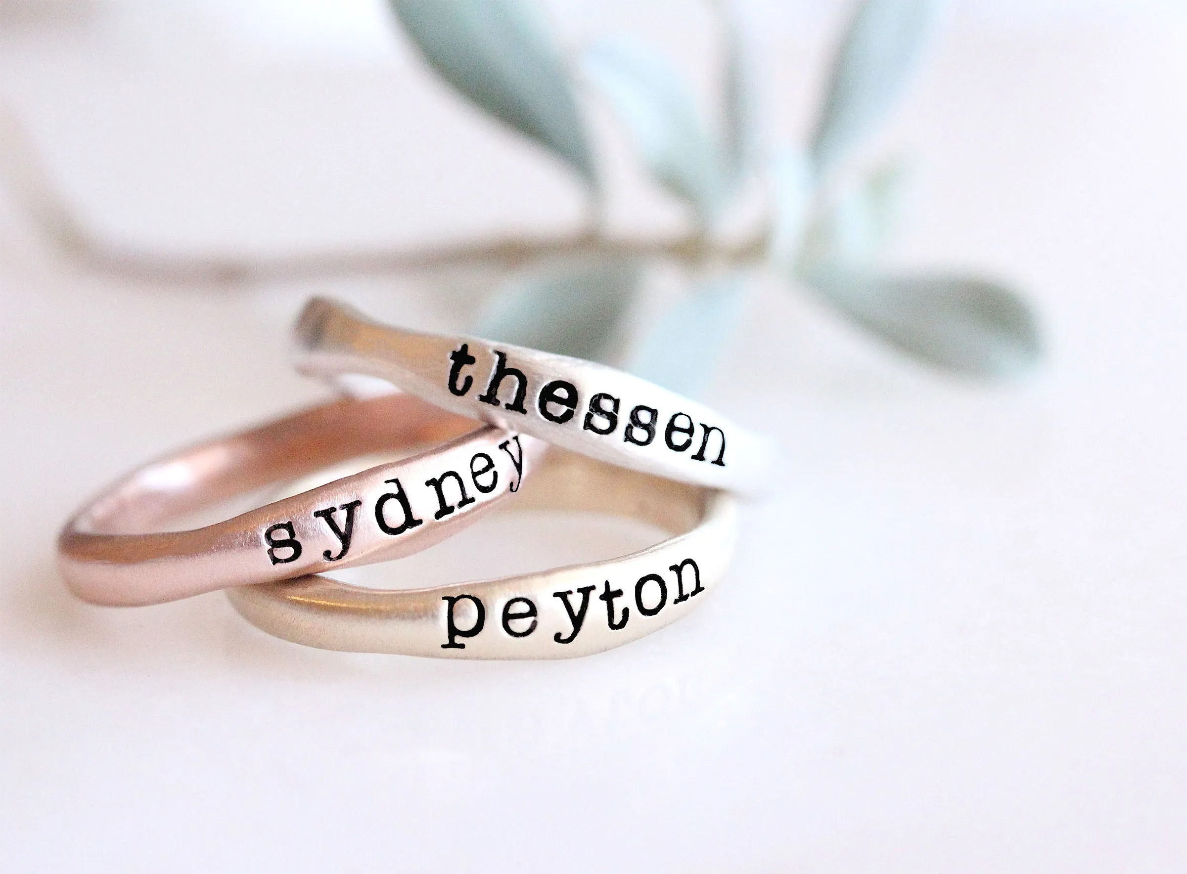 stackable name rings {10K yellow gold}