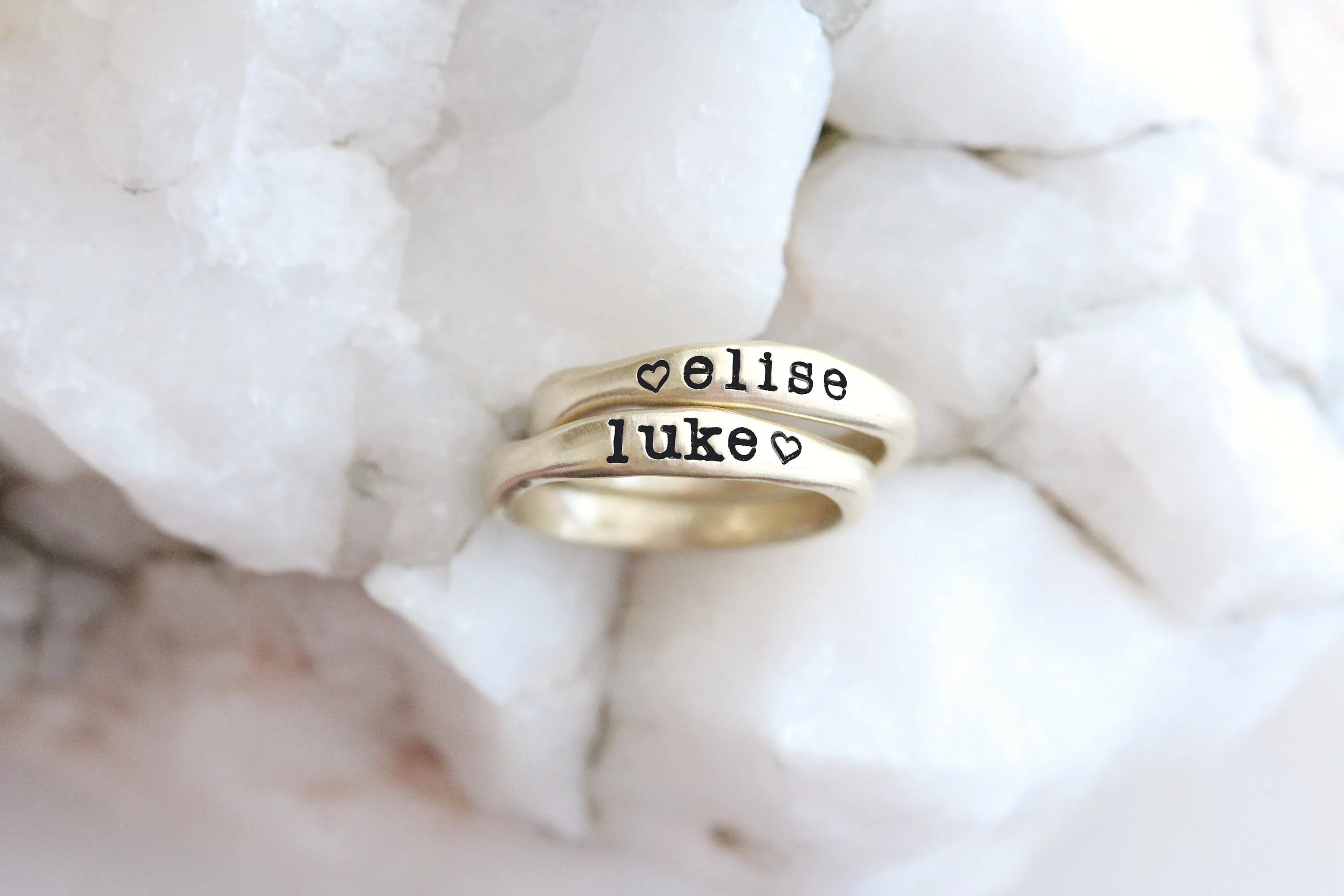 stackable name rings {10K yellow gold}