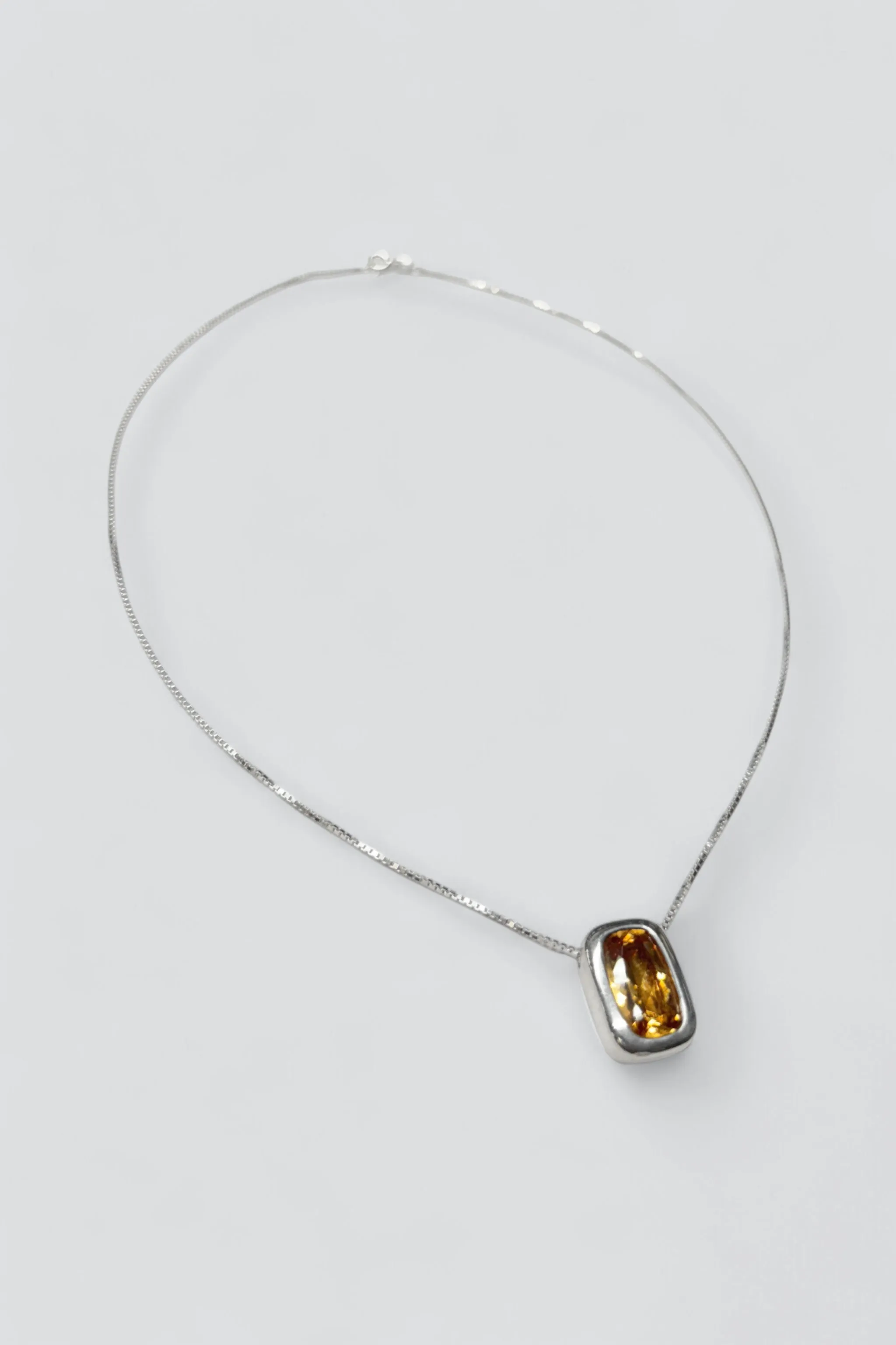 Sterling Silver Citrine Pendant Necklace