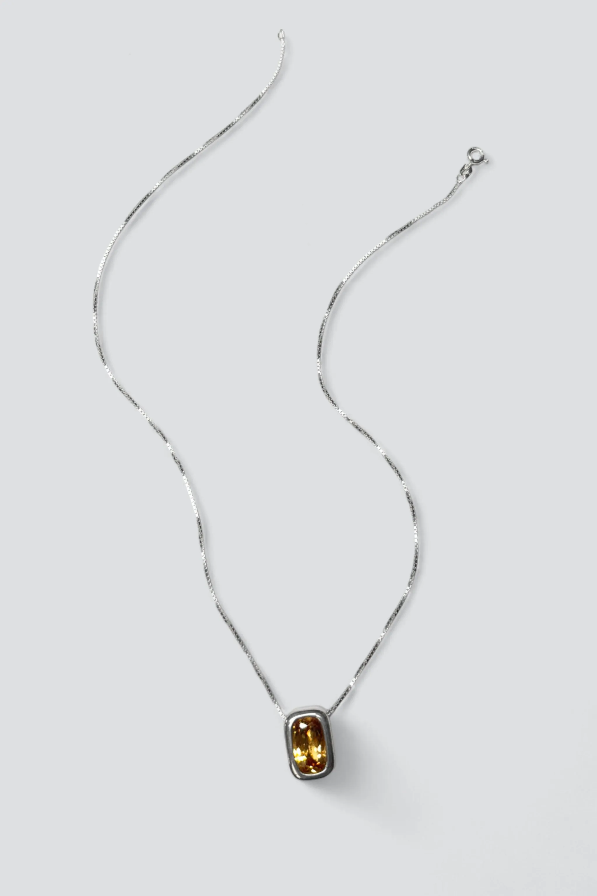 Sterling Silver Citrine Pendant Necklace