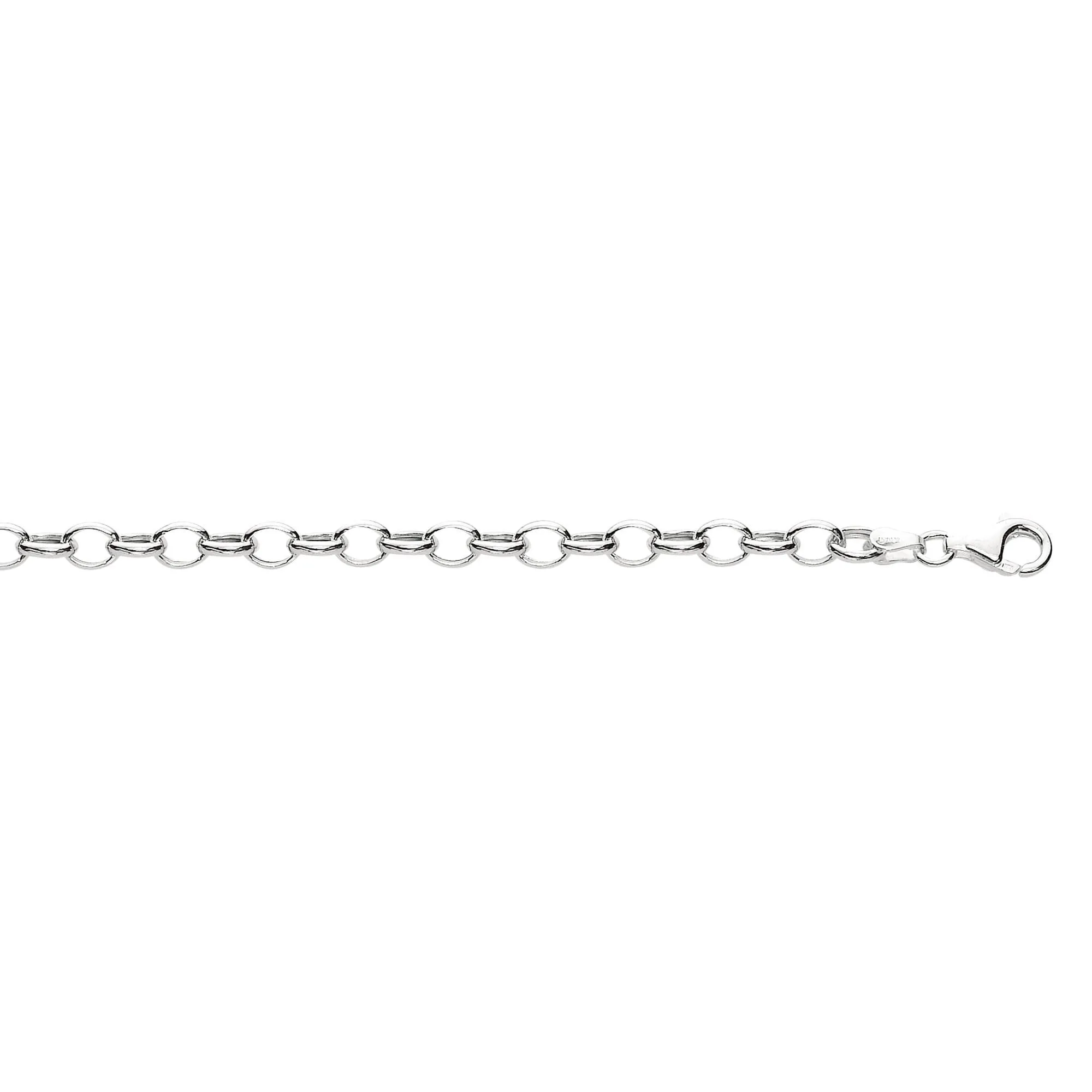 Sterling Silver Oval Link Chain Women's Bracelet, 7.25"