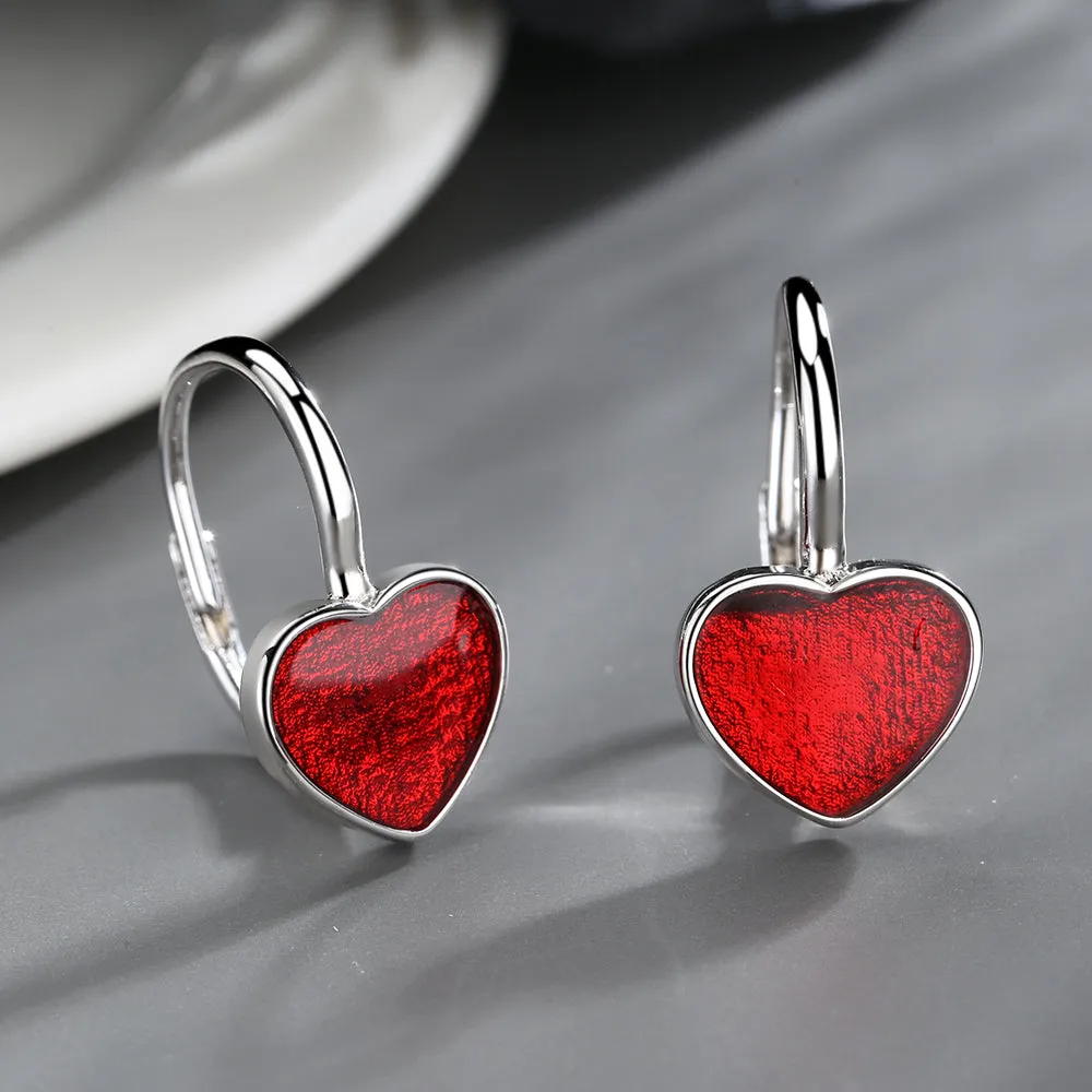 Sterling Silver Ruby Leverback Earrings