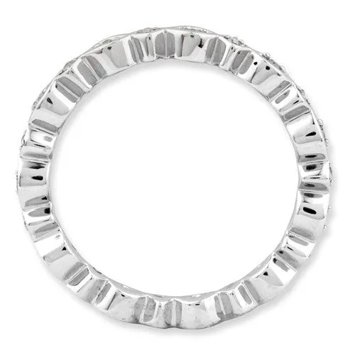 Sterling Silver Stackable Expressions Genuine Diamond Patterned Eternity Ring